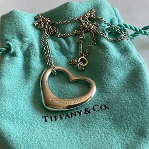 Tiffany Elsa Pretti Large open heart silver necklace
